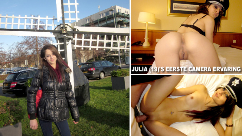Julia (19) out of clothes for the first time