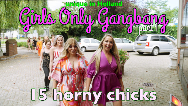 Unique! Girls Only Gangbang with 15 horny girls